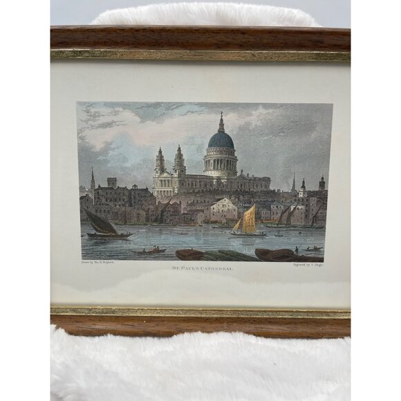 St Paul's Cathedral Original Drawing Thomas H Shepherd Engraved by J Tingle - Picture 3 of 9